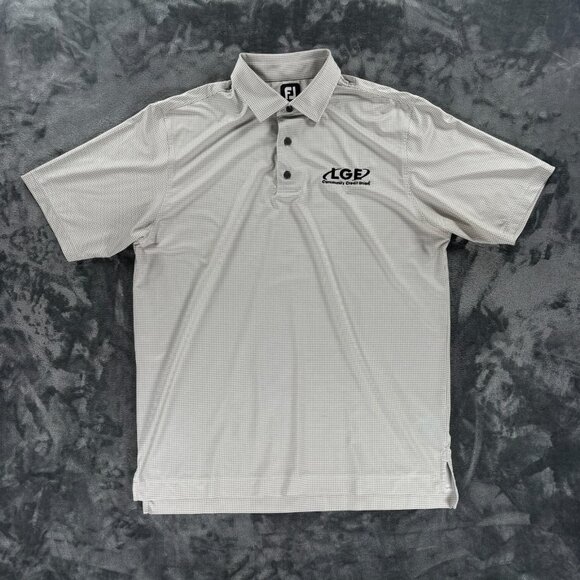 Footjoy Houndstooth Golf Polo Men L LGE Credit Union Employee Work Uniform - Picture 1 of 9